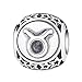 Taurus Zodiac Sign Charm fit Pandora Charms Bracelet, 925 Sterling Silver Plated Platinum Bead Charm 12 Horoscope Constellation Charm for US European Bracelet and Necklace, Birthday Gifs BJ09026