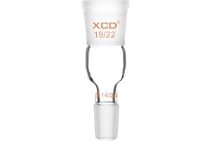 XCD Glass Enlarging Adapter, Borosilicate Glass Enlarging Adapter from 19/22 to 14/20 Joint for Laboratory Use Lab Glassware 