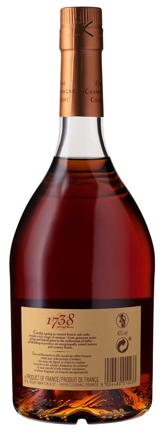 Remy Martin 1738 Accord Royal 40% vol. (1 x 0,7l) – Premium-Cognac aus Frankreich in hochwertiger Geschenkverpackung 3