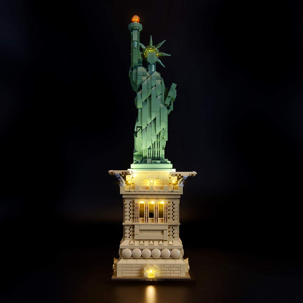 Photo 1 of **UNKNOWN MISSING ASSEMBLY PIECES** BRIKSMAX Led Lighting Kit for Architecture Statue of Liberty- Compatible with Lego 21042 Building Blocks Model- Not Include The Lego Set