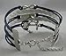 KMG Antique Silver Karma Infinity Bracelet Love Nautical Anchor Blue Rope Knit Weave