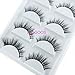 Mink 3D False Eyelashes LASGOOS Natural Daily Look Messy Real Mink Lashes Fake Eyelashes for Eye Makeup 5 Pairs/Box (A13)