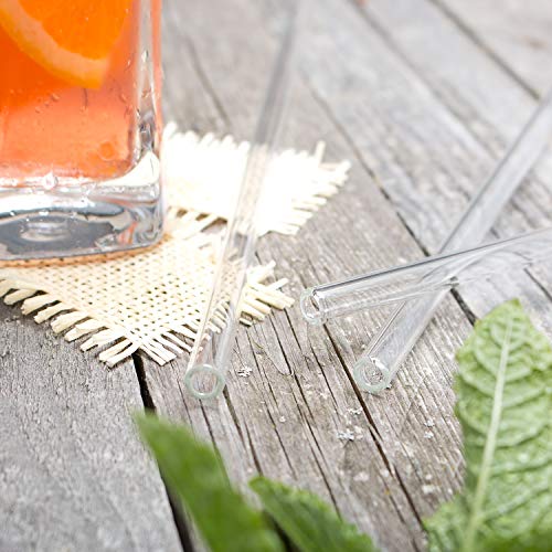 bremermann 6er Set Glas-Trinkhalme, Cocktail-Set, Verschiedene Längen, wiederverwendbar, transparent oder bunt… – Bild 6