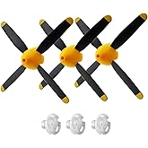 RCkuler 3 PCS 4-Blade Propeller, for Volantexrc Brushless P-51D RC Plane | Spare Propellers Nose Cone Kit Props, with Saver and Adapter, Compatible for 500mm P-51D Mustang RC Airplane, Easy to Replace