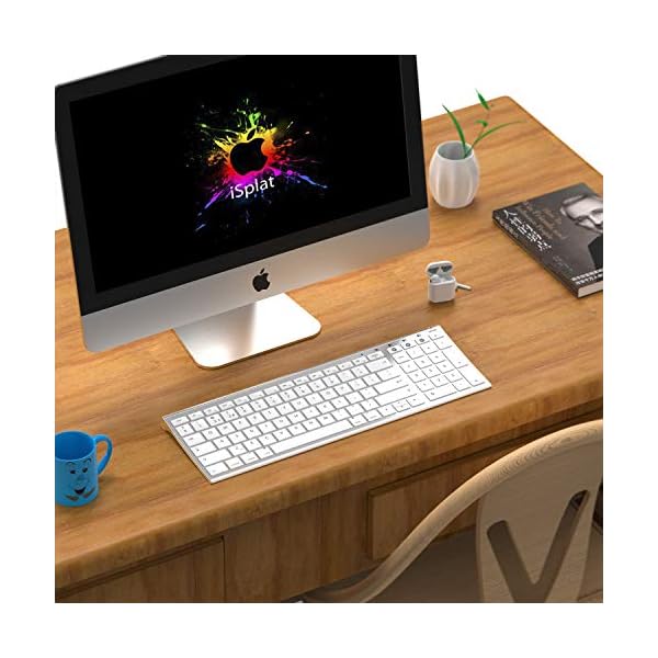 Bluetooth-Keyboard-for-Mac-Jelly-Comb-KUS015G-2-Multi-Device-Wireless-Keyboard-Full-Size-Ultra-Slim-UK-QWERTY-Specially-for-Apple-OSiOS-Systems-White-and-Silver Bluetooth Keyboard for Mac, Jelly Comb KUS015G-2 Multi-Device Wireless Keyboard Full Size Ultra Slim UK QWERTY Specially…