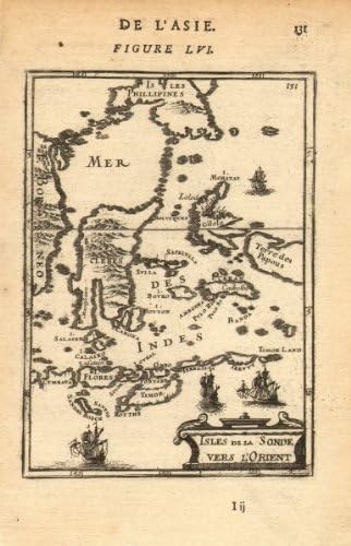 Amazon Com East Indies Indonesia Sulawesi Celebes Sunda Maluku New Guinea Mallet 1683 Old Map Antique Map Vintage Map Printed Maps Of Indonesia Prints Posters Prints