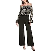 Adrianna Papell Lace And Crepe Jumpsuit
