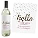 Big Dot of Happiness - Hello Little One - Pink and Gold - Welcome Baby Girl Party Gift for Women and Men - Wine Bottle Label Stickers - Set of 4