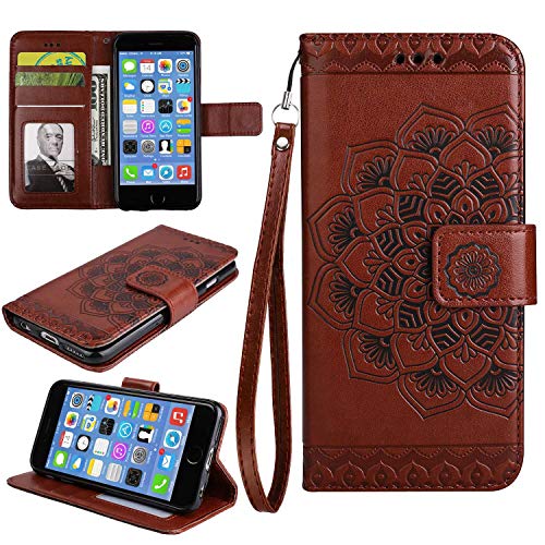 LG K4 2017 Case, Bear Village Leather Wallet Cover, Anti-Scratch Embossing PU Case with Magnetic Closure and Card Slots for LG K4 2017 (#8 Brown) - Thumbnail 7