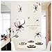 SWORNA Nature Series 3D Purple Flowers Removable Vinyl Mural Wall Decor Decals (24 Inch Height X 35 Inch Width, Purple, X-Large)