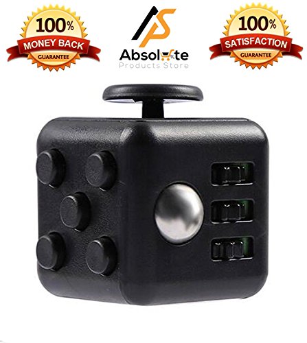 New 2017 Generic Official Fidget Cube | Anti-anxiety Cube | Anti-Depression Toys | Helps To Relieves Stress, Anxiety and Boredom | Stress Cube for Fidgeters | Anti-Depression Toys (Black/Black)