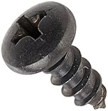 18-8 Stainless Steel Sheet Metal Screw, Black Oxide Finish, Pan Head, Phillips Drive, Type A, #10-12 Thread Size, 1/2