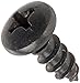 18-8 Stainless Steel Sheet Metal Screw, Black Oxide Finish, Pan Head, Phillips Drive, Type A, #10-12 Thread Size, 1/2" Length (Pack of 50)