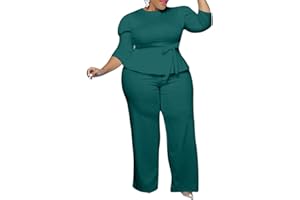 ThusFar Plus Size 2 Piece Outfits for Women Blazer Top Long Sleeve Long Pants Sets Casual Elegant Business Suit with Belt