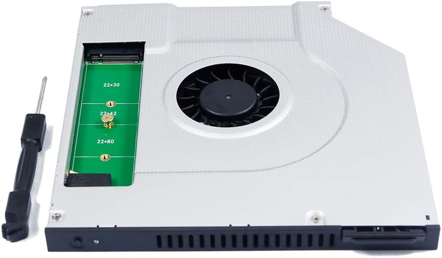 2nd SSD Caddy Internal Cooling Radiator Fan Cooler for MSI GL62 GL72 GE62 6QD GE72 6QF Apache Pro GP72 GP62 GT72S CX62 PE70 PE60 Gaming Laptop, Second M.2 NGFF Solid State Drive Optical Bay