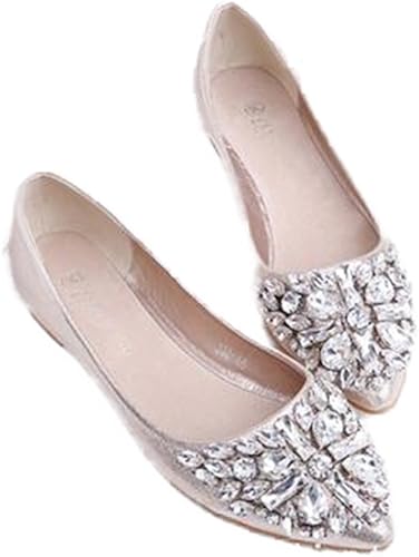 Amazon バイシン Baishun レディース ビジュー フラット パーティー パンプス シューズ ローヒール シューズ ゴールド24 Baishun バイシン バレエシューズ