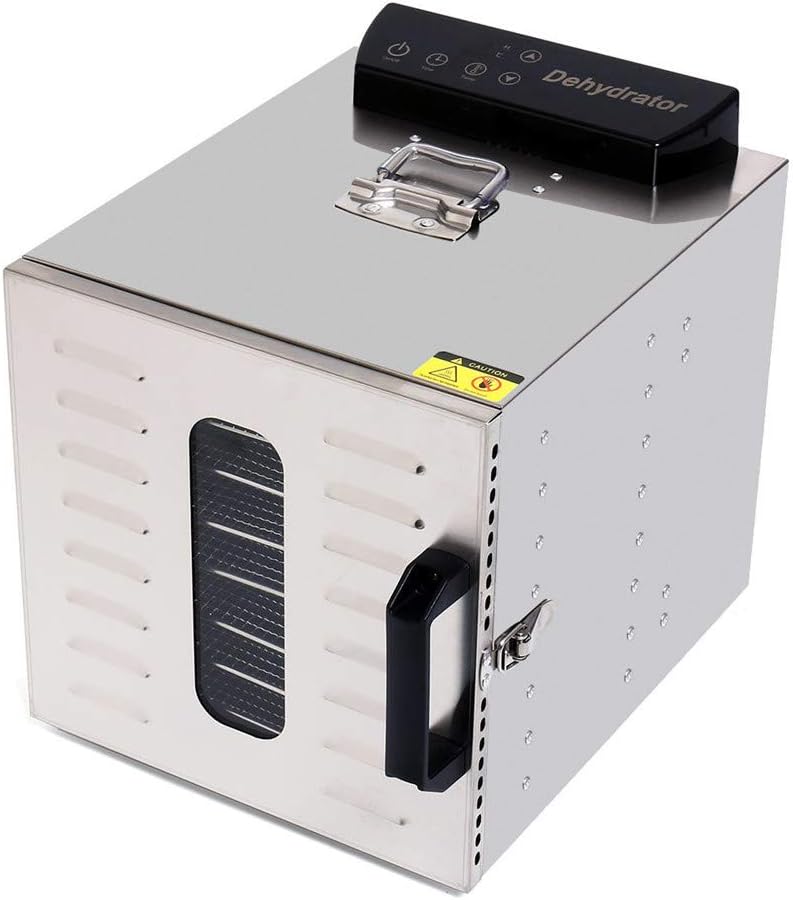 SEAAN Electric Food Dehydrator Machine with Digital Timer and Temperature Control, 8 Stainless Steel Trays, Food Drying Machine for Beef, Jerky, Herb, Vegetable, Fruit, Dog Treats