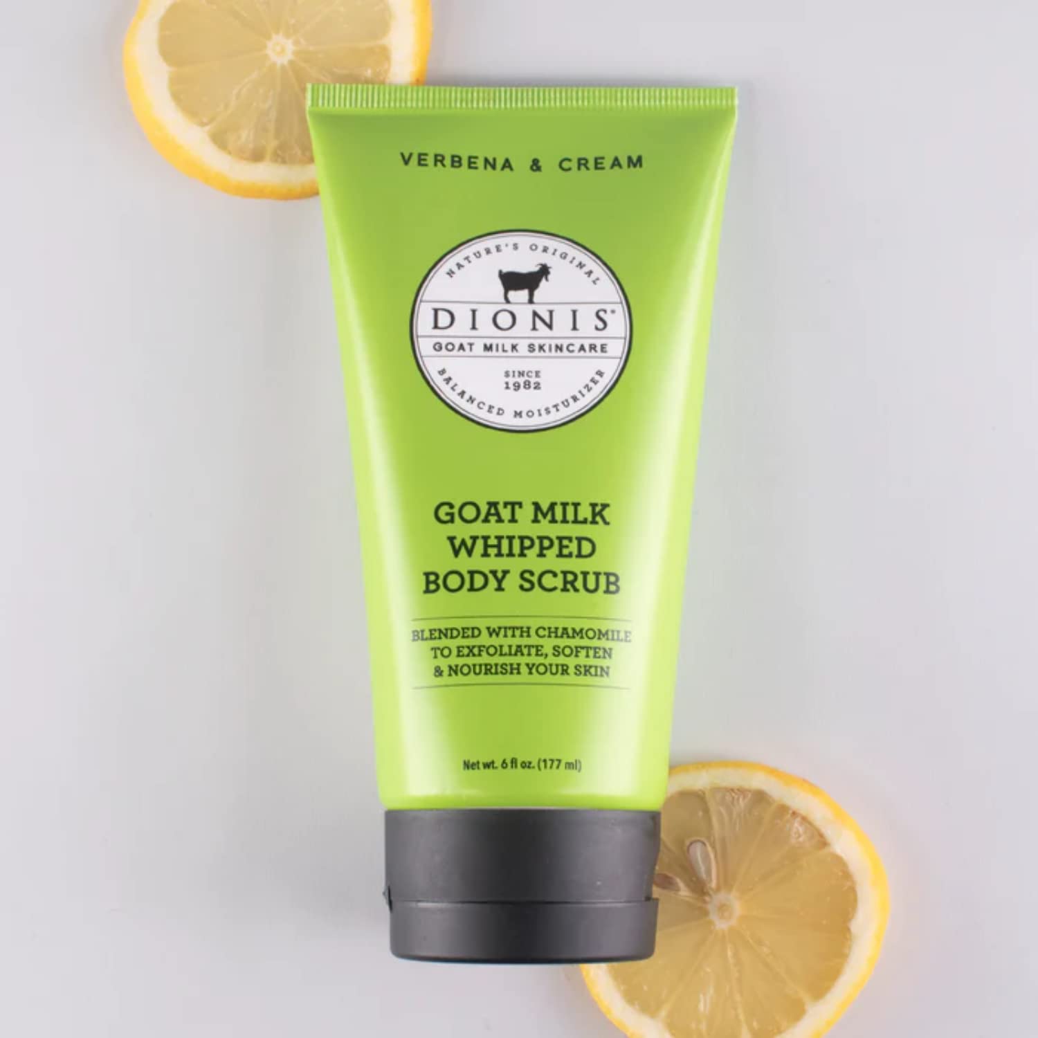 Dionis - Goat Milk Skincare Scented Whipped Body Scrubs - Intensely Hydrating Exfoliating Wash for Softer, Smoother Skin, Made in the USA - Cruelty Free and Paraben Free, Verbena & Cream, 6oz