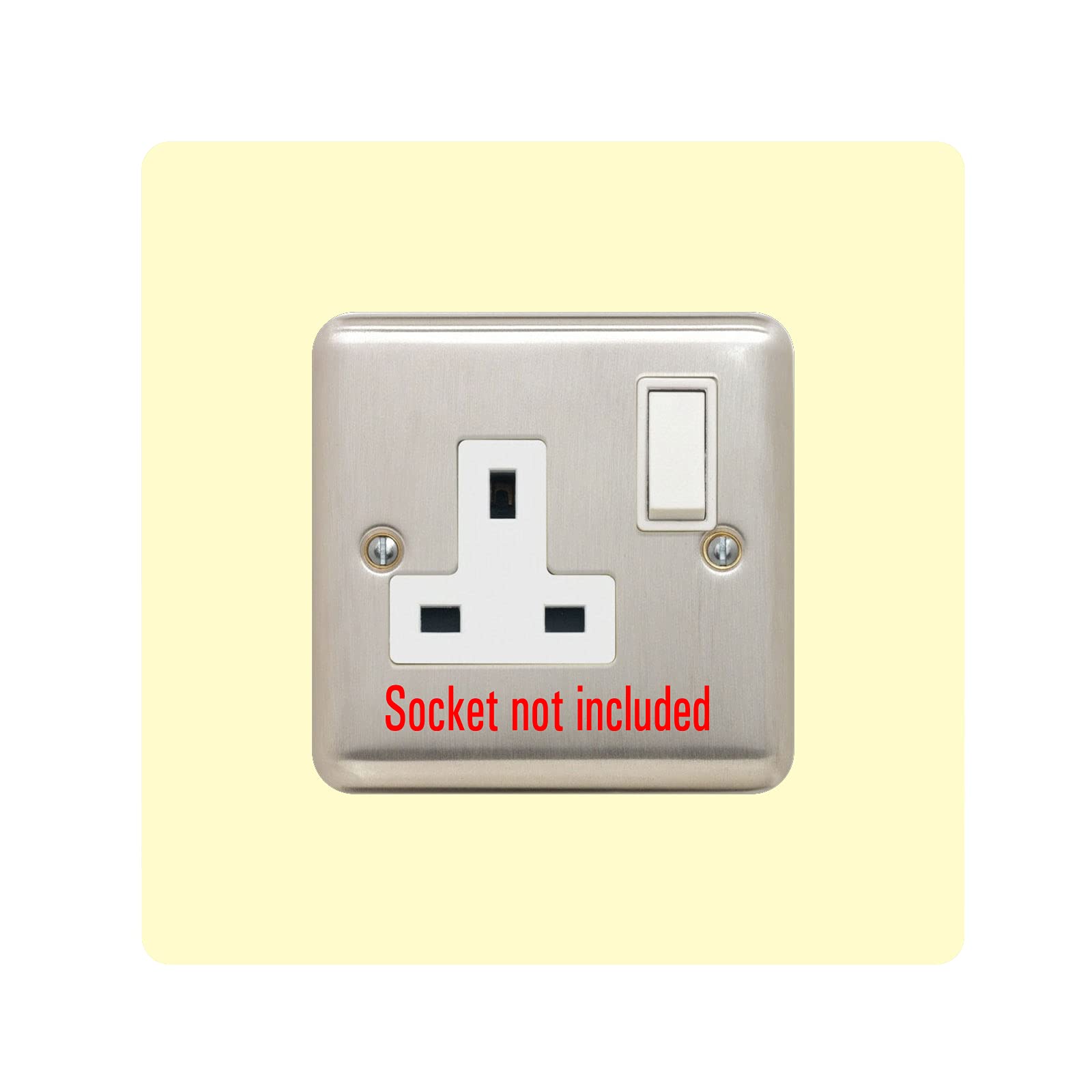 Single Socket Surround | Square | Acrylic Back Panel or Finger Plate | Light Switch Plug, Font Colour:Ivory