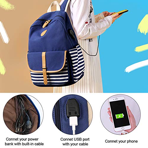 image for SCIONE School Backpacks for Teen Girls with USB Charging Port and Wate