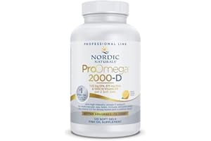 Nordic Naturals ProOmega 2000-D, Lemon Flavor - 120 Soft Gels - 2150 mg Omega-3 + 1000 IU D3 - Ultra High-Potency Fish Oil - EPA & DHA - Brain, Heart, & Immune Health - Non-GMO - 60 Servings