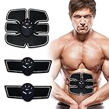 MEINAIER ABS Stimulator Abdominal Portable Ultimate Muscle Toner Wireless Body Electric Trainer Unisex Fitness Home Office Exercise Equipment For Abdomen/Arm/Leg Training