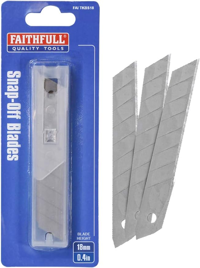 Faithfull TKBS18 Snap Off Knife Blade 18mm, Grey