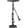 BV Bicycle Pump Durable Bike Floor Pump 17/24 inch Smart Valve Head, 160 psi, Automatically Reversible Presta and Schrader
