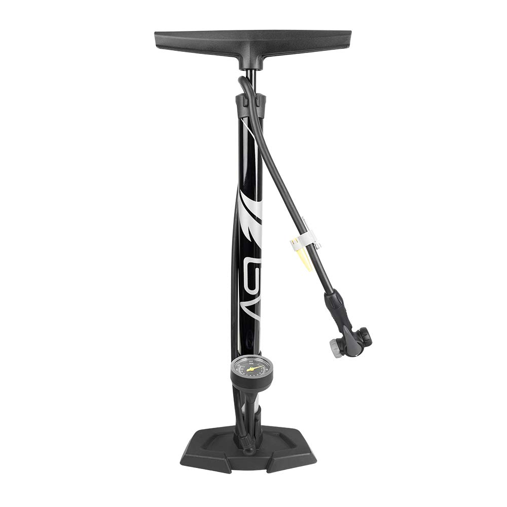 BV Bike Pump Out of Durable Steel - Bicycle Pump 160 PSI high Pressure, Bike Tire Pump 17/24 inch Smart Valve Head, Automatically Reversible Presta & Schrader, Ball Pump