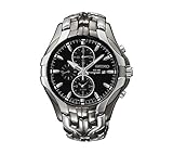 Seiko Men's Excelsior Black Ion Finish Solar Chronograph Watch