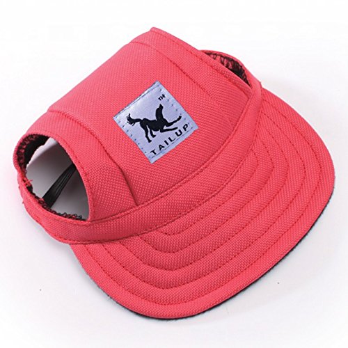 Leson Baseball Caps Hats with Neck Strap Adjustable Comfortable Ear Holes for Small Medium and Large Dogs in Ourdoor Sun Protection