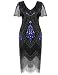 PrettyGuide Women's 1920s Dress Art Deco Cocktail Dress Short Sleeve 3XL Blue Silver primary