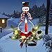 Doingart 2 Pack Solar Christmas Light Outdoor Decoration Clearance, LED Candle, Snowman Christmas Light with Faux Pine Cones, Foliage Accents Garden Decorative Stake