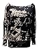 FashionMark Womens Off Shoulder Tie Dye Printed Plus Size Batwing Stretchy Top