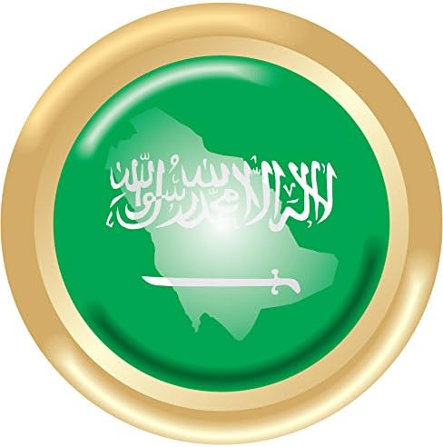 Saudi Arabia Map Flag Gold Medal Home Decal Vinyl Sticker 12'' X 12''