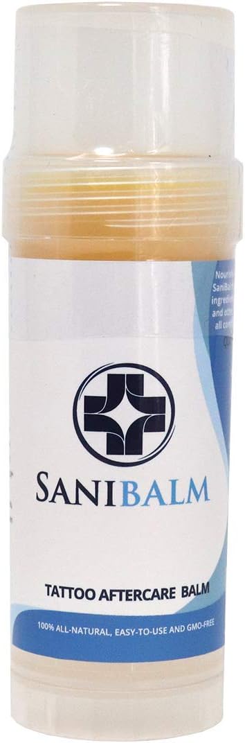 Sanibalm Tattoo Aftercare Roll On Balm By Saniderm | Use instead of Lotion Butter Healing Salve Ointment Cream Petroleum Product