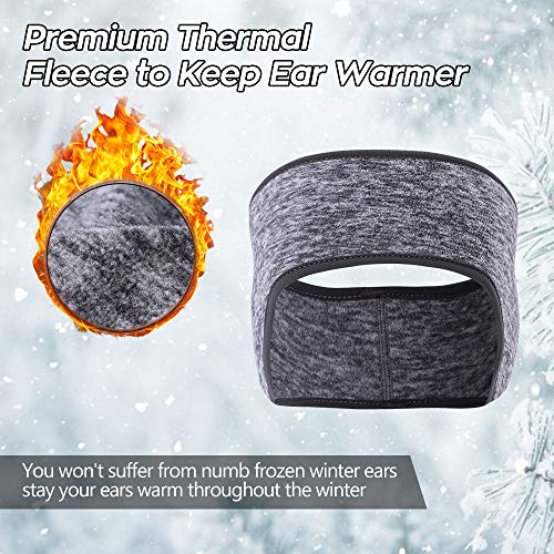 Lauzq Ear Warmer Headbands- Winter Sport Ear Muffs for Men & Women- Warm & Stretch Fleece Earmuffs for Running,Skiing,Cycling,Sports & Daily Wear-Full Ear Cover - Thumbnail 3