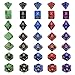 EBOOT 35 Pieces Polyhedral Dice Double-Colors Polyhedral Game Dice for RPG Dungeons and Dragons Pathfinder with 5 Pack Black Pouches, 5 Sets of d20, d12, 2 d10 (00-90 and 0-9), d8, d6 and d4