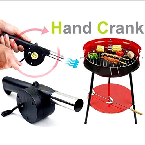 OVERMAL BBQ Hand Crank BBQ Fan Air Blower Powered Fire Bellows Outdoor Camping Cooking