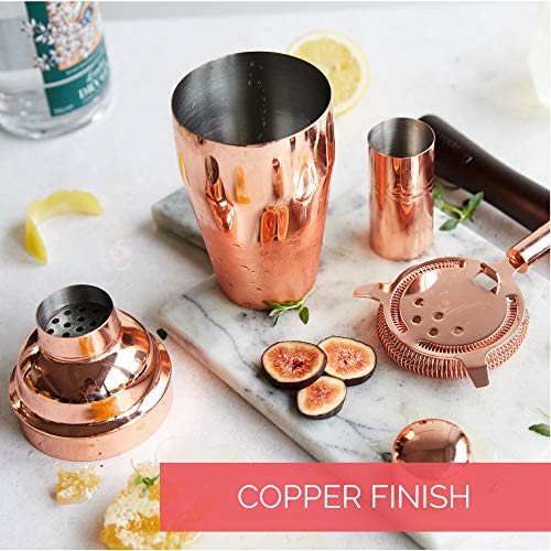 Profi Cocktail Set 4 Stück | Copper Pro Bar Set - Silver Boston Shaker, Stößel, Sieb, Messbecher, Original Barkeeper-Kit… – Bild 6