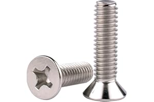 VAMUOEFL #10-32 x 5/8" Phillips Flat Head Machine Screws, Stainless Steel 304 (18-8), UNF Thread, Countersunk Head Machine Screws, 40Pcs