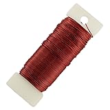 HAHIYO 22Gauge Red Metal Floral Wire - 1 Roll, 38