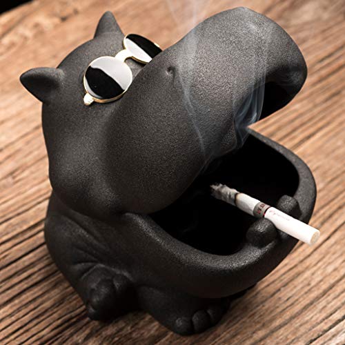 MELAG Asbak Gepersonaliseerde Hippo Asbak Leuke Keramiek Asbak Decoratie Thuis Cartoon Dier Sigaret Asbak Thuis En… - Afbeelding 6