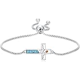 HPQQ Cross Mustard Seed bracelet 925 Sterling Silver Faith Christian Jewelry Christmas Gifts for Women Her