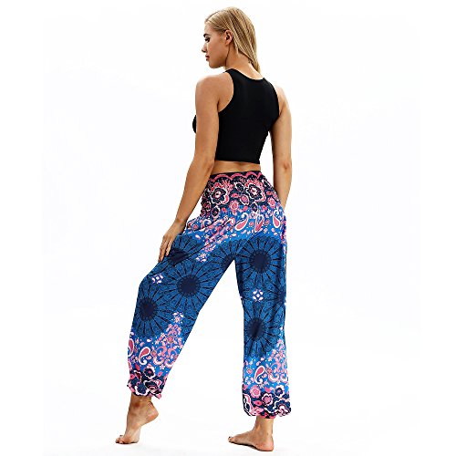 dilake Boho yogabroek voor dames, harembroek, hippie, flowy, casual, strandbroek, hoge taille, eenheidsmaat - Image 7