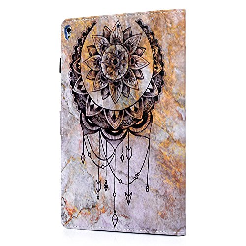 iPad Pro 10.5 Case 2017, Wallet Case Marble Back Cover Mandala Totem Flower Dream Catcher Premuim PU Leather Magnetic Flip Bumper Built-in Kickstand Card Slots Side Pocket with Pen Dust Plug ZSTVIVA