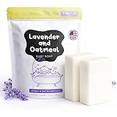 TINOQ Baby Soap Bar For Sensitive Skin | Natural Bath Soap For Toddlers Kids Adults | Relaxing Organic Lavender Essential Oil | No Artificial Fragrance | Only 6 Ingredients | Vegan | No SLS | 2 Bars