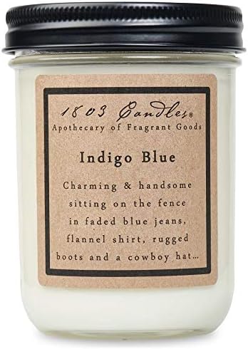 1803 Candles - 14 oz. Jar Soy Candles - (Indigo Blue)
