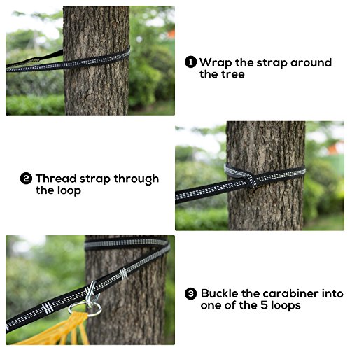 image for TOURIT Lightweight Portable Hammock Double Camping Hammock Tree Straps