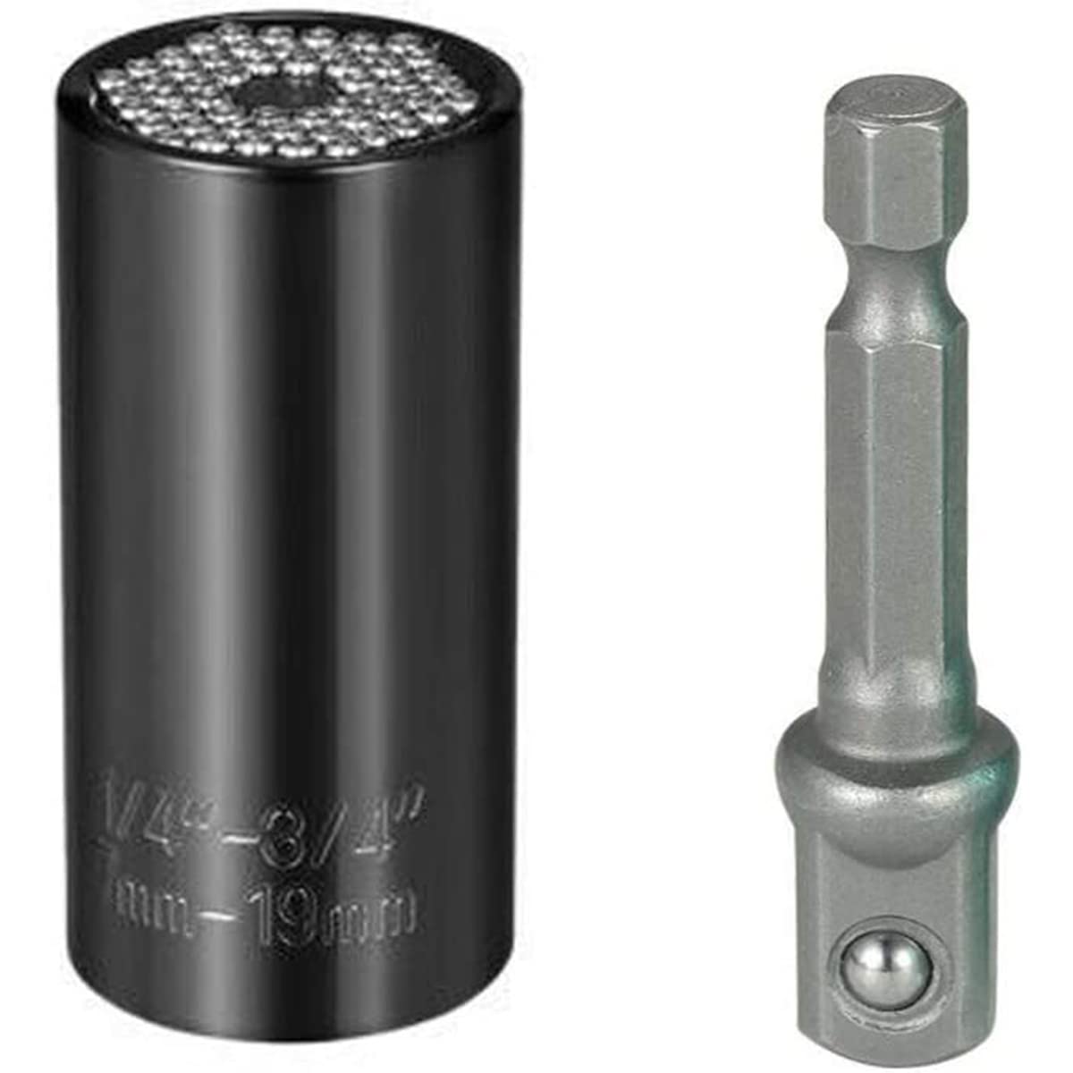 Universal Socket Wrench 7-19mm Multi-Function Hand Tools Wrench Drill Adapter Repair Tool Kit Gadgets Gifts for FatherMen,DIY Handyman,Guys Black